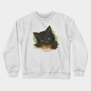 Black Cat with Blue Eyes Crewneck Sweatshirt